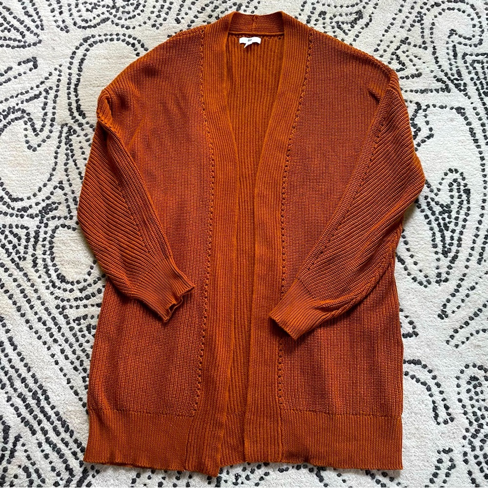 BP Cotton Open Front Long Cardigan Sweater
